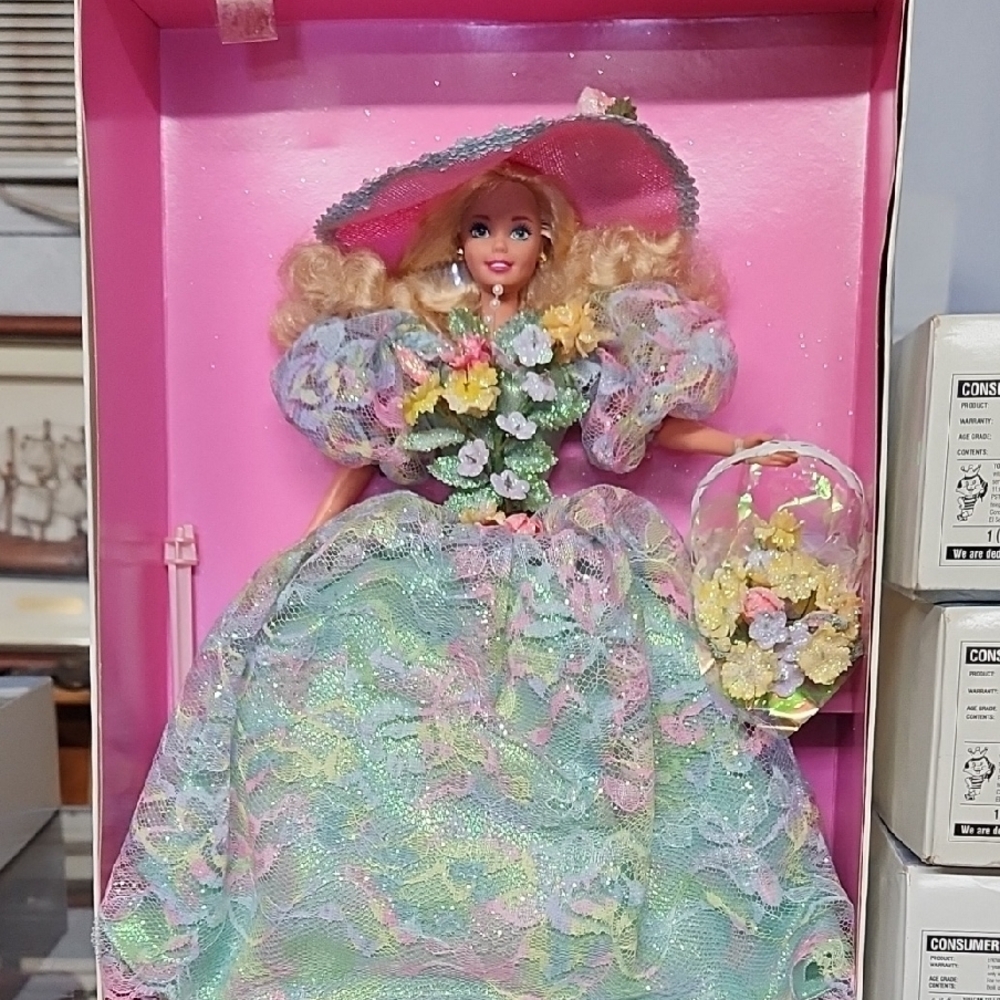 Barbie Pastel Floral Dress  Spring Bouquet Barbie Doll